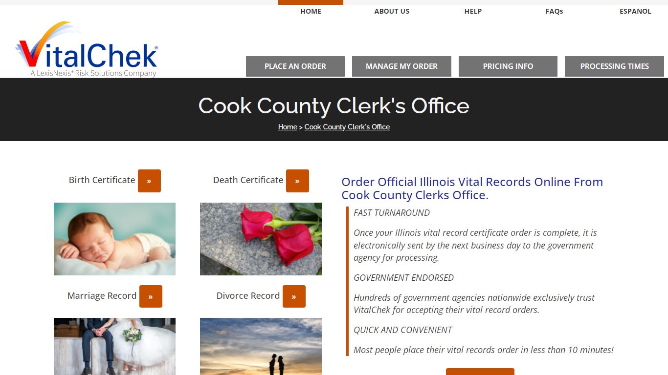 Cook County (IL) Vital Records | Order Certificates - VitalChek